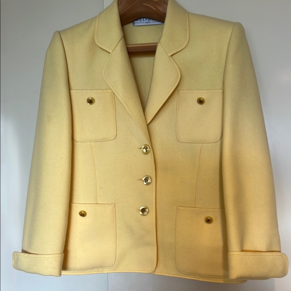 Yellow wool Women's Jacket by Weinberg